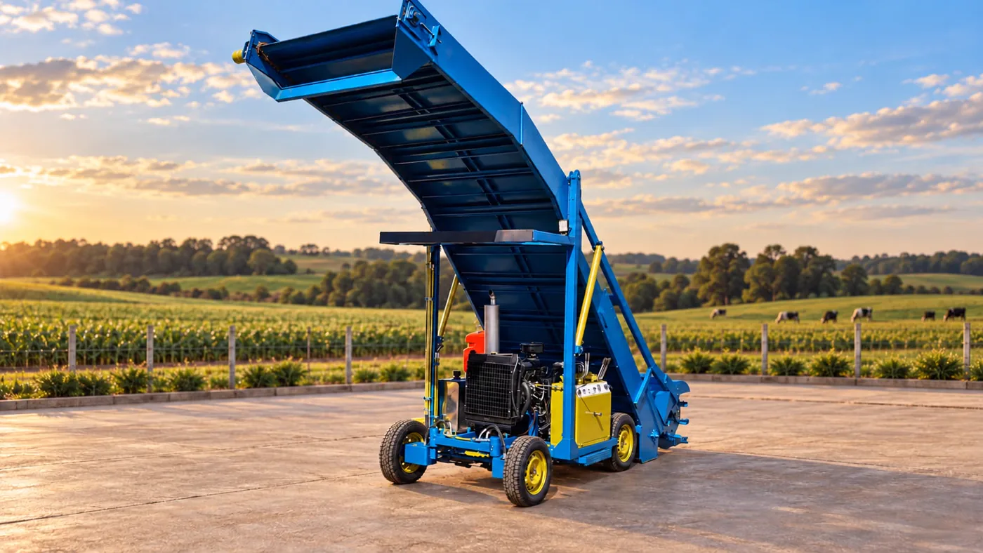 Desensilador azul para retirada e distribuição de silagem